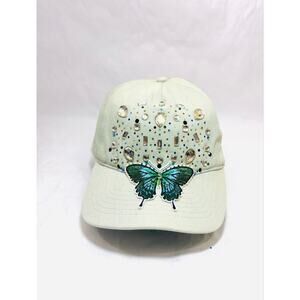 Handmade Butterfly accent Hip Hop style Shiny Bling Streetwear Baseball Cap Hat